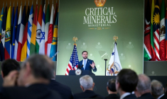 US Vice President JD Vance addresses a ministerial meeting on critical minerals at the State Department ( AFP / Oliver Contreras )