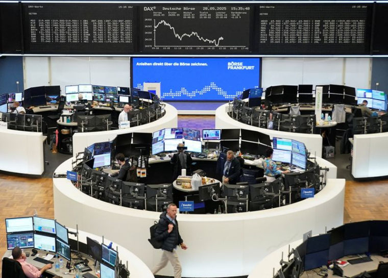 Le graphique de l'indice boursier allemand DAX est représenté à la bourse de Francfort