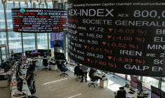 La salle de contrôle d'Euronext, société qui gère la Bourse de Paris ( AFP / Thomas SAMSON )