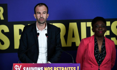 Manuel Bompard à Paris, le 22 février 2023. ( AFP / STEPHANE DE SAKUTIN )