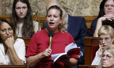 Mathilde Panot à Paris, le 8 juin 2023. ( AFP / LUDOVIC MARIN )