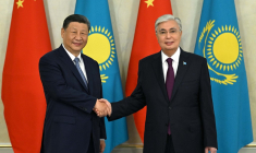 Xi Jinping et Kassym-Jomart Tokaïev à Astana, au Kazakhstan, le 3 juillet 2024. (illustration) ( Kazakhstan's presidential press  / HANDOUT )