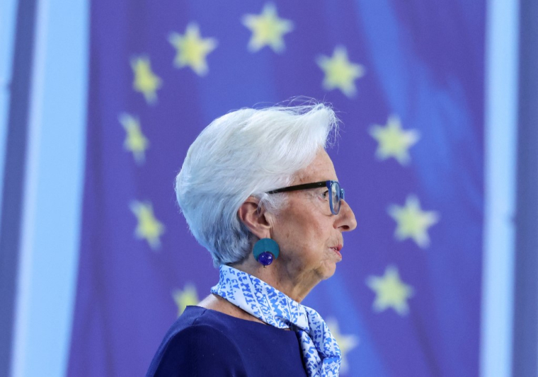 Christine Lagarde à Francfort, en Allemagne, le 24 juillet 2025. ( AFP / DANIEL ROLAND )