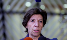 La ministre française des Affaires étrangères Catherine Colonna, lors d'une réunion à Bruxelles, en Belgique