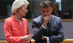 Ursula von der Leyen et Emmanuel Macron, en juin 2024, à Bruxelles ( POOL / OLIVIER HOSLET )