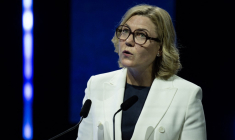 Henna Virkkunen, vice-présidente de la Commission européenne chargée de la technologie, de la sécurité et de la démocratie, à Marseille, le 1er juin 2026. ( AFP / MIGUEL MEDINA )