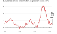 Évolution des prix à la consommation en France, en glissement annuel (%)  ( AFP / Sylvie HUSSON )