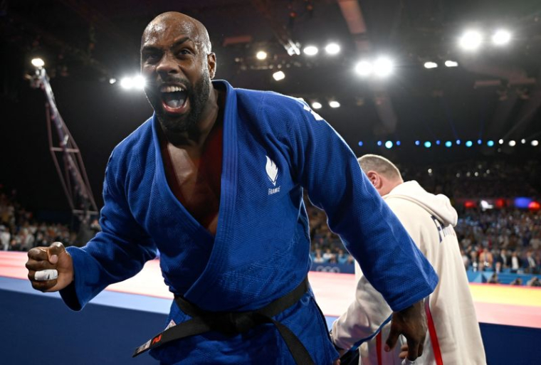 Teddy Riner après sa victoire en  finale de judo masculin de +100 kg