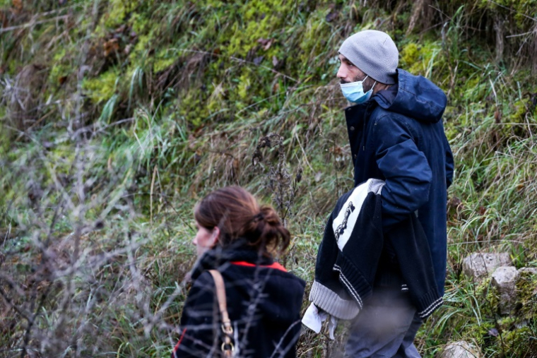 Cédric Jubillar participe à des recherches organisées par la gendarmerie pour retrouver son épouse disparue, Delphine, à Cagnac-les-Mines, près d'Albi, le 23 décembre 2020 ( AFP / Fred SCHEIBER )