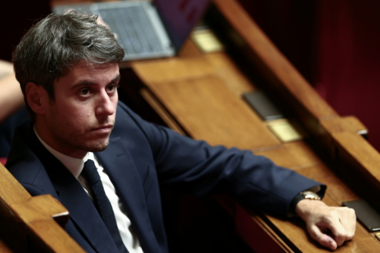 Le patron du parti Renaissance Gabriel Attal à l'Assemblée nationale le 31 octobre 2025 ( AFP / Thibaud MORITZ )