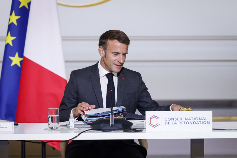 Emmanuel Macron à Paris, le 7 septembre 2023. ( POOL / THOMAS PADILLA )