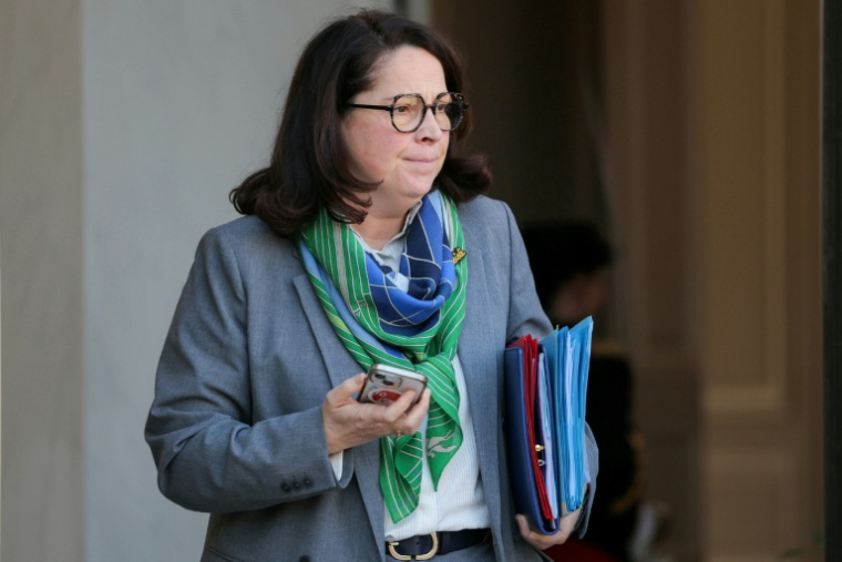 La ministre des Sports Marina Ferrari à la sortie de l'Elysée, le 4 mars 2026 à Paris ( AFP / Thomas SAMSON )