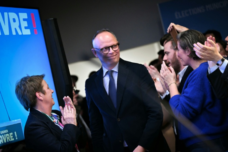 Le maire du Havre et ancien Premier ministre Édouard Philippe, le 15 mars 2026 au Havre ( AFP / LOU BENOIST )