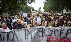 Des milliers de personnes manifestent, le 9 octobre 2026 à Nantes (Loire-Atlantique) ( AFP / Loic VENANCE )