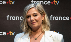 L'animatrice Flavie Flament au siège de France Télévisions à Paris, le 6 février 2025 ( AFP / Xavier GALIANA )