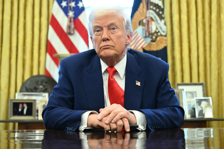 Donald Trump à Washington, aux États-Unis, le 9 avril 2025. ( AFP / SAUL LOEB )