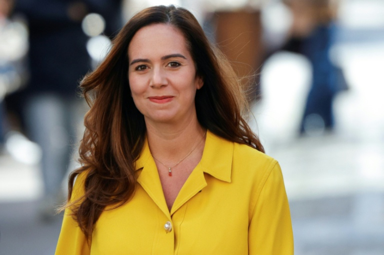 Sarah Knafo, le 15 mars 2026 à Paris ( AFP / GEOFFROY VAN DER HASSELT )