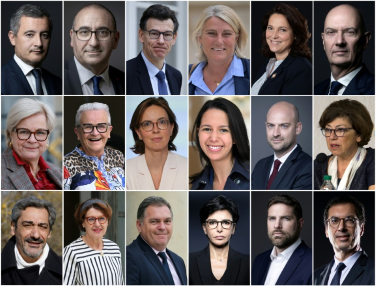 Montage photos du 12 octobre 2025 des membres du gouvernement Lecornu 2 ( AFP / - )