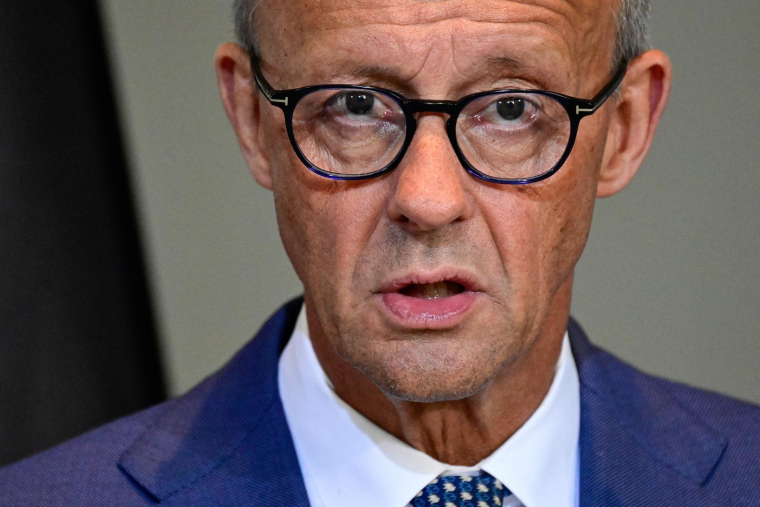 Le chancelier allemand Friedrich Merz à Berlin le 9 septembre 2026. ( AFP / JOHN MACDOUGALL )