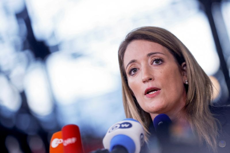 Photo d'archives de la présidente du Parlement européen, Roberta Metsola