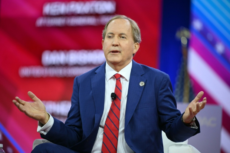 Le procureur général républicain du Texas, Ken Paxton, lors de la conférence des conservateurs américains CPAC, près de Washington, le 23 février 2024 ( AFP / Mandel NGAN )