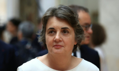 La présidente-directrice du musée du Louvre, Laurence des Cars, avant de visiter une exposition au Louvre, à Paris, le 7 juin 2023 ( POOL / Aurelien Morissard )
