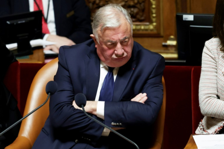 Le président du Sénat Gérard Larcher lors d'un débat au Sénat le 28 février 2024 ( AFP / STEPHANE DE SAKUTIN )