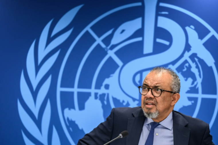 Le directeur de l'OMS, Tedros Adhanom Ghebreyesus lors d'une conférence de presse à Genève, le 7 octobre 2026 ( AFP / Fabrice COFFRINI )