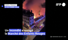 Paris: le Marché des Enfants Rouges ravagé par un incendie