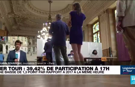 Législatives : 39,42% de participation à 17H00 au 1er tour, en baisse de 1,3 point par rapport à 2017