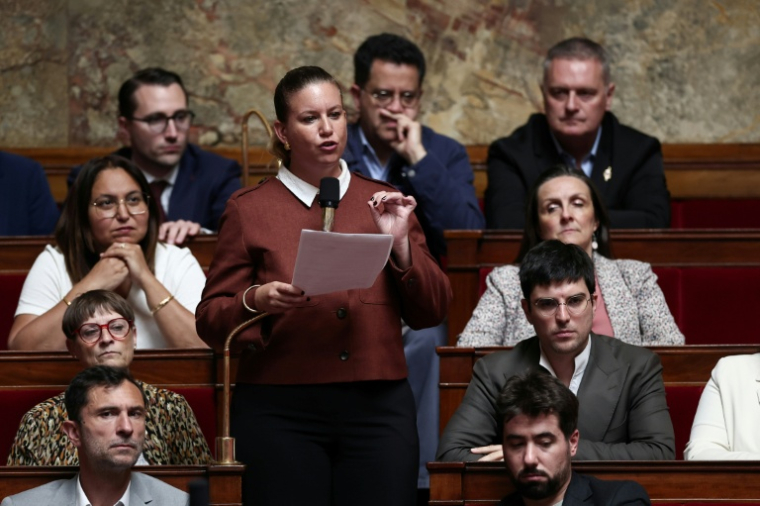 La cheffe des députés LFI, Mathilde Panot, prend la parole à l'Assemblée nationale, le 17 juin 2026 ( AFP / Guillaume BAPTISTE )