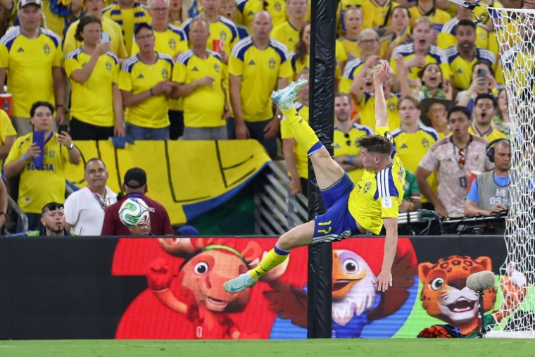 Viktor Gyokeres durant le match du Mondial entre la Suède et la Tunisie, le 14 juin 2026 à Guadalupe (Mexique) ( AFP / Julio Cesar AGUILAR )