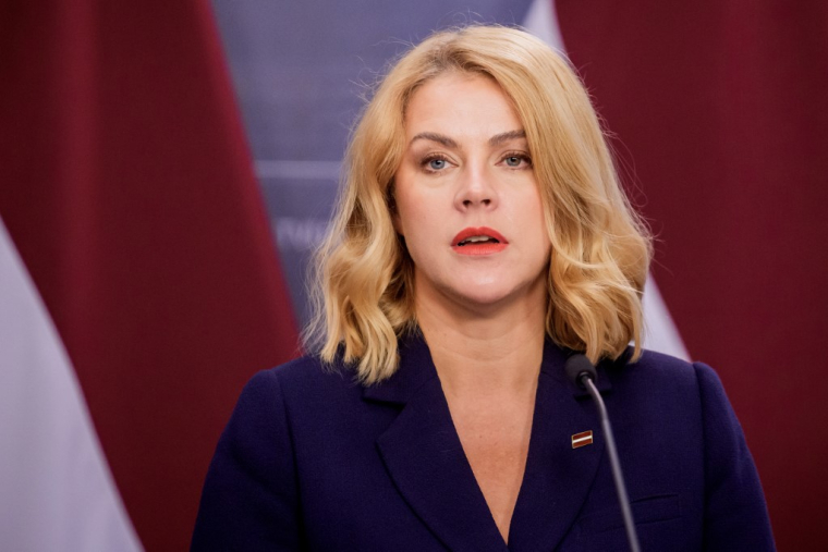 Le Première ministre lettonne, Evika Silina, le 29 août 2025, à Riga ( AFP / GINTS IVUSKANS )