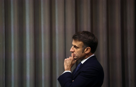 Emmanuel Macron à Paris, le 13 février 2025. ( POOL / YOAN VALAT )