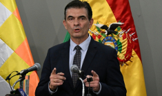 Le président de la Bolivie, Rodrigo Paz, le 20 novembre 2025 à La Paz ( AFP / Aizar RALDES )