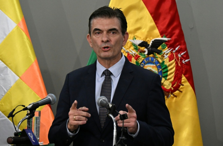 Le président de la Bolivie, Rodrigo Paz, le 20 novembre 2025 à La Paz ( AFP / Aizar RALDES )