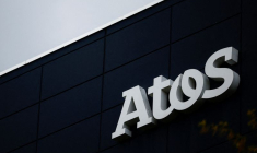 Le logo d'Atos, à Nantes