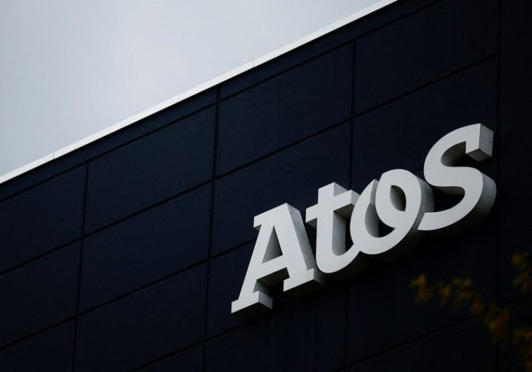 Le logo d'Atos, à Nantes