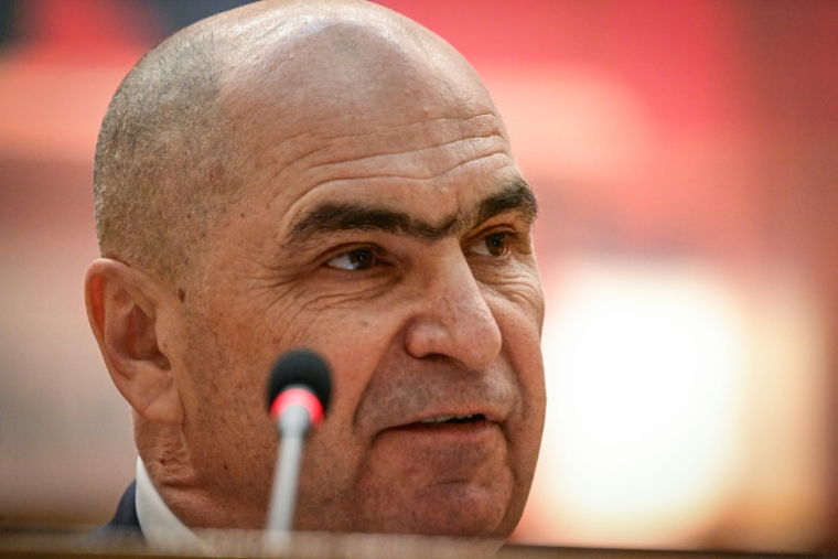 Le Premier ministre roumain Ilie Bolojan à Bucarest en Roumanie le 5 mai 2026 ( AFP / Daniel MIHAILESCU )