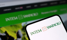 L'illustration montre le logo d'Intesa Sanpaolo