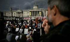Manifestation en soutien au groupe Palestine Action à Londres, le 4 octobre 2025 ( AFP / JUSTIN TALLIS )