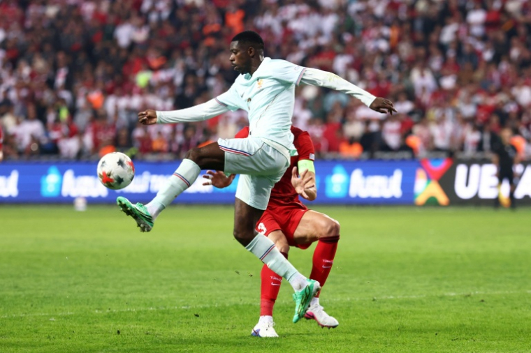 L'attaquant des Bleux Ousmane Dembélé au cours du match de Ligue des nations contre la Turquie le 25 septembre 2026 à Izmit ( AFP / FRANCK FIFE )