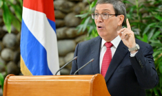 Le ministre cubain des Affaires étrangères Bruno Rodriguez lors d'une conférence de presse à La Havane, le 7 septembre 2026 ( AFP / ADALBERTO ROQUE )