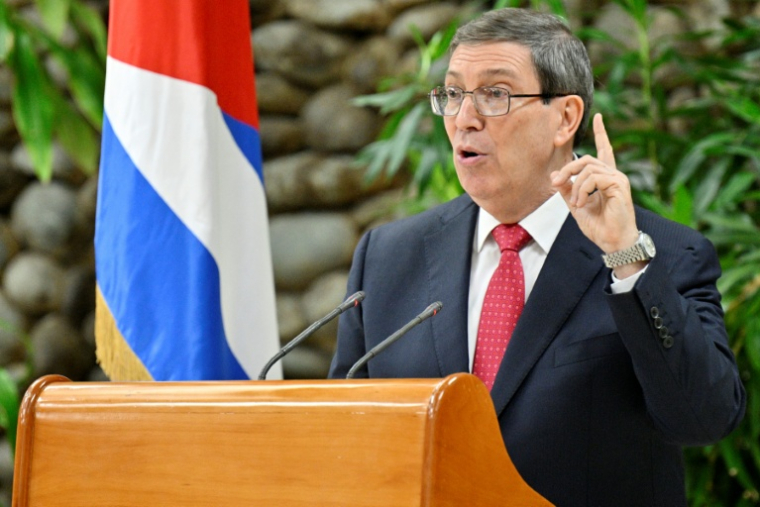 Le ministre cubain des Affaires étrangères Bruno Rodriguez lors d'une conférence de presse à La Havane, le 7 septembre 2026 ( AFP / ADALBERTO ROQUE )