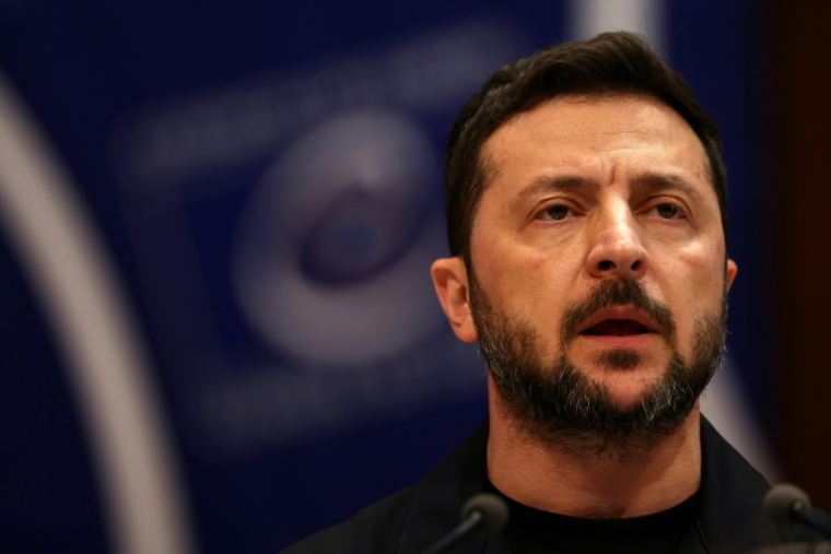 Le président ukrainien Volodymyr Zelensky au Conseil de l'Europe à Strasbourg le 25 juin 2025 ( AFP / FREDERICK FLORIN )