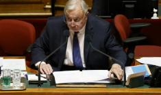 Le président du Sénat, Gérard Larcher, lors d'une session, le 23 janvier 2025 à Paris ( AFP / Ludovic MARIN )
