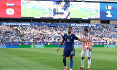Le Français Désiré Doué lors de la victoire de l'équipe de France contre le Paraguay en 8e de finale de Coupe du monde, au Philadelphia Stadium le 4 juillet 2026 ( AFP / CHARLY TRIBALLEAU )