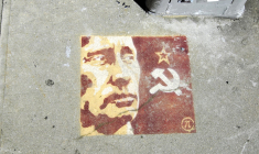 Une oeuvre de street art à l'effigie de Vladimir Poutine, dans les rues de New York. (crédit photo : Pim GMX / Creative Commons)