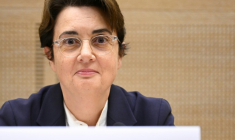 La directrice du musée du Louvre, Laurence des Cars, auditionnée par la commission de la Culture du Sénat, à Paris, le 22 octobre 2025 ( AFP / Bertrand GUAY )