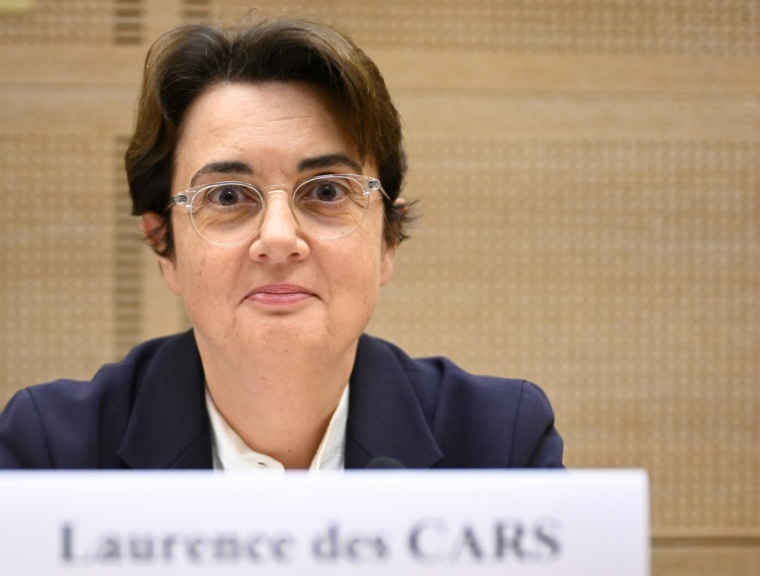 La directrice du musée du Louvre, Laurence des Cars, auditionnée par la commission de la Culture du Sénat, à Paris, le 22 octobre 2025 ( AFP / Bertrand GUAY )